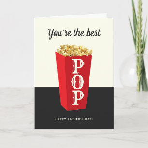 Bästa pop! Retro Popcorn Fars dag Kort
