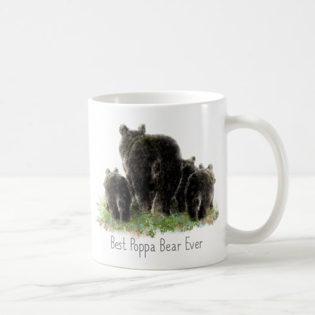 Bästa poppa Bear nånsin-Roligt-offert för Pappa Kaffemugg (Höger)