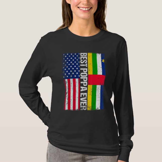 Bästa Poppa någonsin Amerikanska Centralafrikanska T Shirt (Framsida)