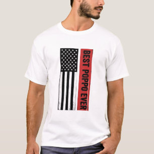 Bästa Poppo Någonsin Patriotisk Flagga Vintage Gra T Shirt