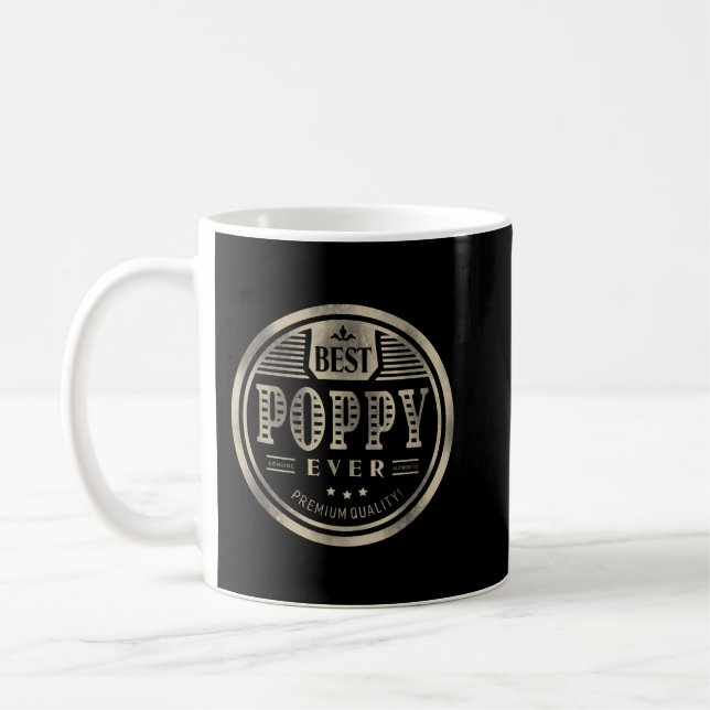 Bästa poppy Allfar Grandfather Pappa Far Day Gift  Kaffemugg (Vänster)