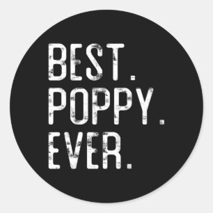 Bästa poppy nånsin Father’s Day for Poppy Grandp Runt Klistermärke