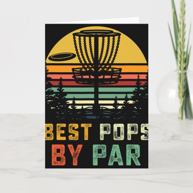 Bästa Pops Av Par Fars Dag Frisbee Disc Golf Gra Kort (Framsida)