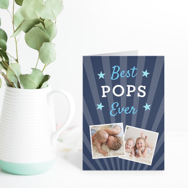 Bästa pops någonsin | Fars dag Photo Kort (Skapare uppladdad)