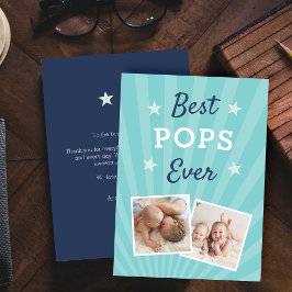 Bästa pops någonsin | Flat foto från Fars dag Kort