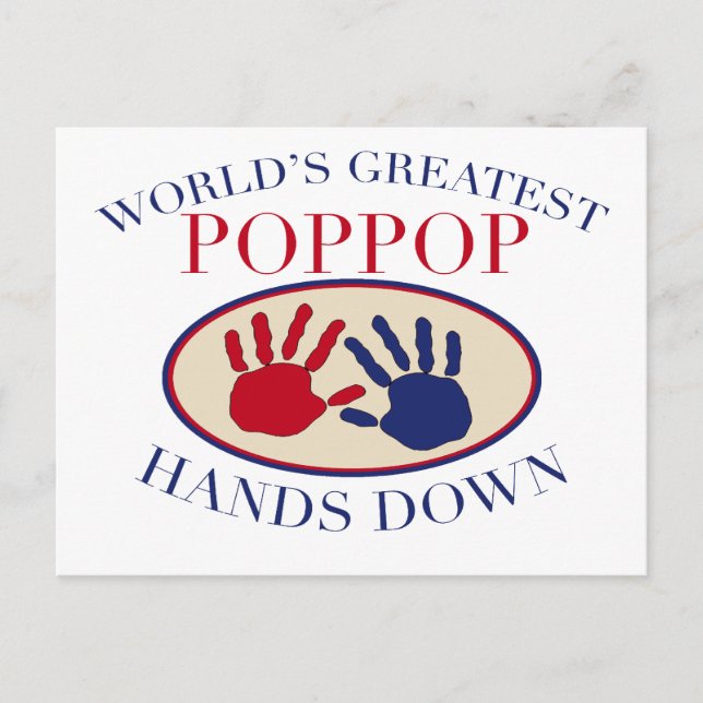 Bästa popup-Händer nedåt Vykort (Framsida)