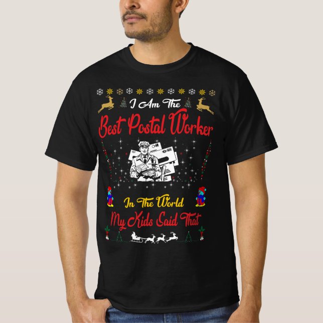 Bästa postarbetare - jul t shirt (Framsida)