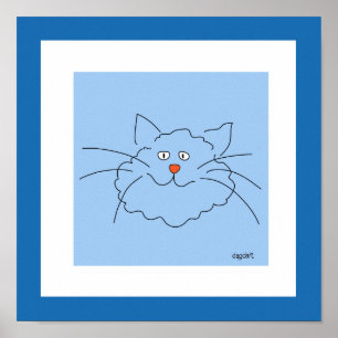 Bästa Poster utskrift av blått katt