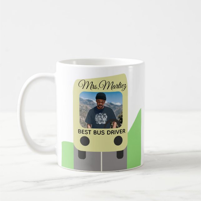 Bästa presentbilder för bussförare på skolan kaffemugg (Vänster)