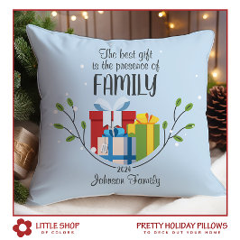 Bästa presenten är familj anpassningsbart namn jul kudde