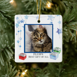 Bästa presenten av alla, husdjursjul julgransprydnad keramik
