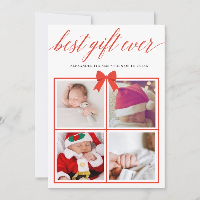 Bästa presenten någonsin Flerfotos julkort med pla (Framsida)
