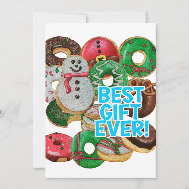 Bästa presenten någonsin! Juldonuts Julkort (Framsida)