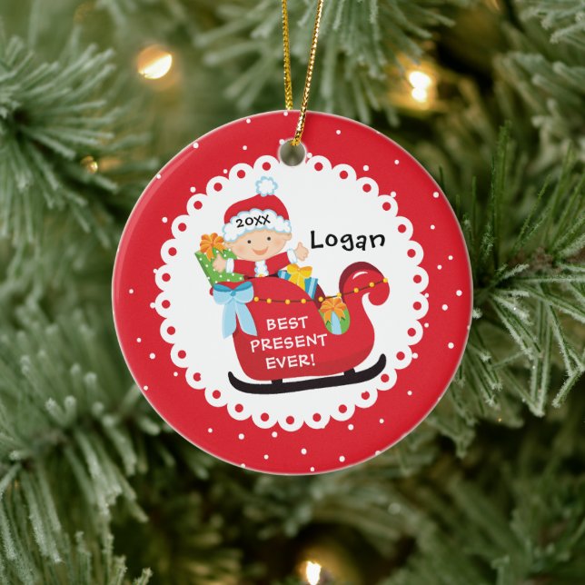 Bästa presenter någonsin - Babyns första jul Julgransprydnad Keramik (Träd)