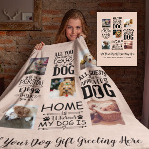 BÄSTA PRISER! Hundägare citerar PHOTO COLLAGE Gift Fleecefilt