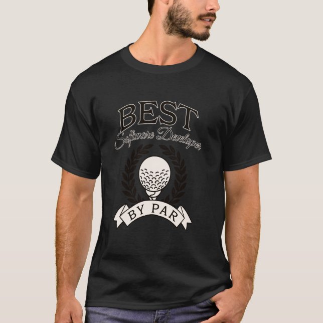 Bästa programvaruutvecklare av Par Rollig Golf Gol T Shirt (Framsida)