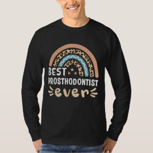 Bästa prosthodontist någonsin Leopard Rainbow Gift T Shirt