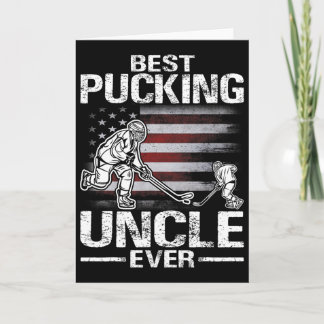 Bästa puckande farbror någonsin Hockey fadersdagsp Kort