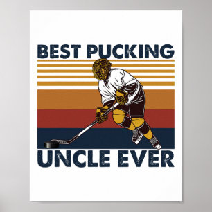 Bästa puckande farbror någonsin Roligt hockey-farb Poster