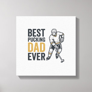 Bästa puckande pappa någonsin Hockeypappa Shirt De Canvastryck