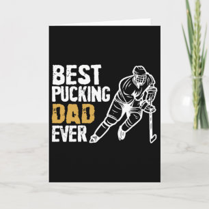 Bästa puckande pappa någonsin Retro ishockeytränar Kort