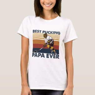 Bästa puckande pappa någonsin Roligt hockeypappa-s T Shirt