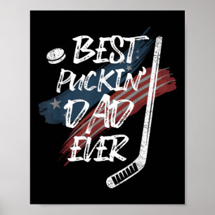 Bästa puckin pappa någonsin skjorta amerikansk fla poster