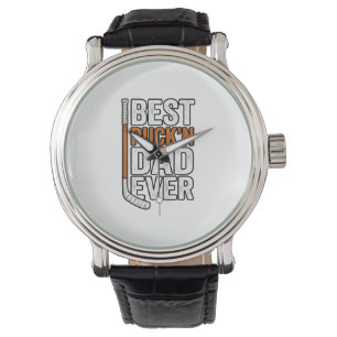 Bästa Puck'n Pappa Någonsin Hockey Pappa Vektor De Armbandsur