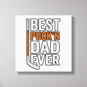 Bästa Puck'n Pappa Någonsin Hockey Pappa Vektor De Canvastryck