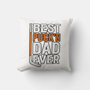 Bästa Puck'n Pappa Någonsin Hockey Pappa Vektor De Kudde