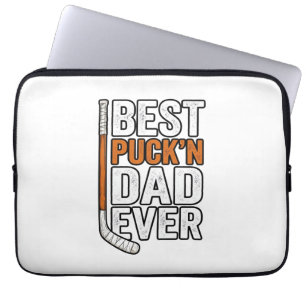 Bästa Puck'n Pappa Någonsin Hockey Pappa Vektor De Laptop Fodral