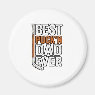 Bästa Puck'n Pappa Någonsin Hockey Pappa Vektor De Magnet