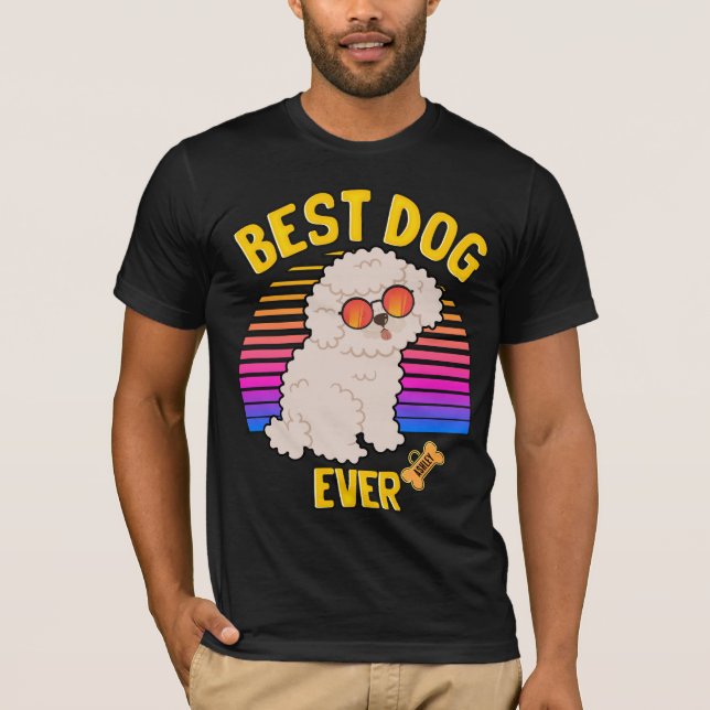 Bästa Pudel Hund någonsin Retro T Shirt (Framsida)
