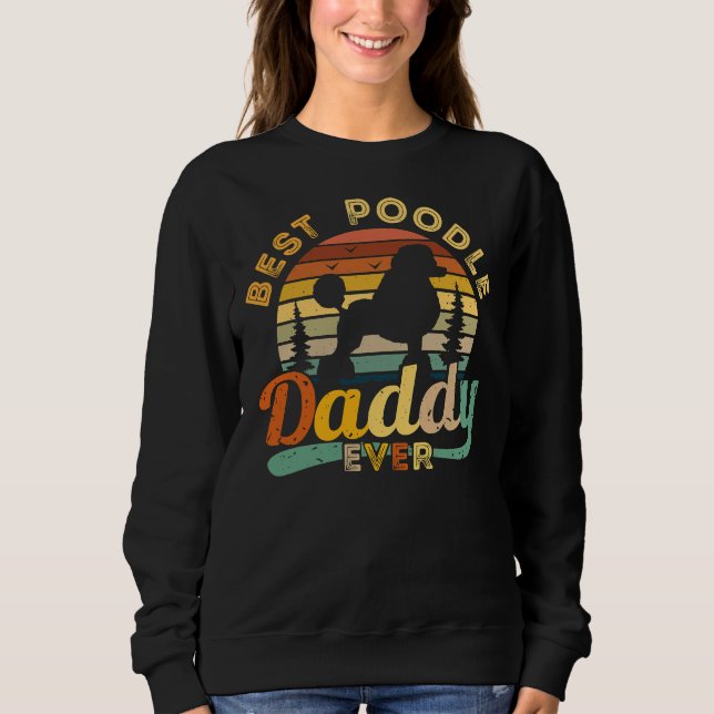 Bästa Pudel-pappa någonsin Retro-Vintage T Shirt (Framsida)