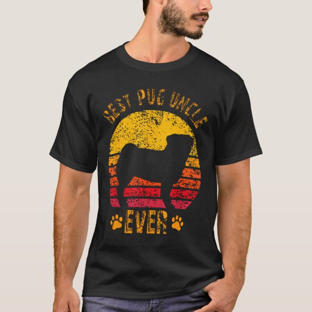 Bästa Pug-farbror någonsin Roligt present farbror T Shirt (Framsida)
