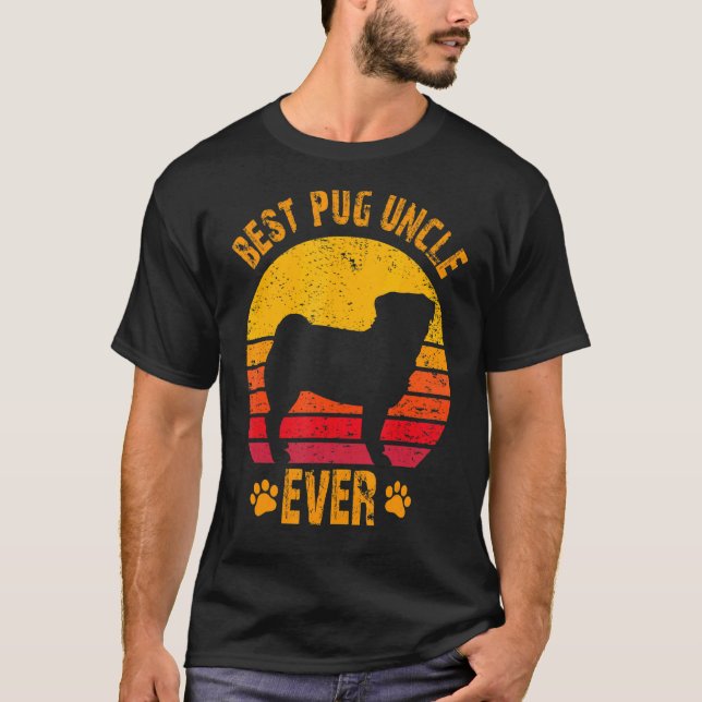 Bästa Pug-farbror någonsin Roligt present farbror T Shirt (Framsida)
