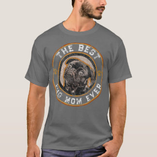 Bästa Pug Mamma någonsin Black Pugs Owner Mor Vint T Shirt