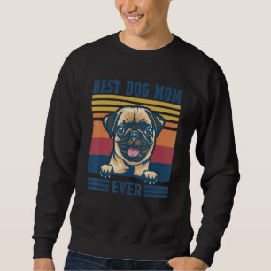 Bästa Pug Mamma någonsin Hund Mamma Mors dag Lång Ärmad Tröja