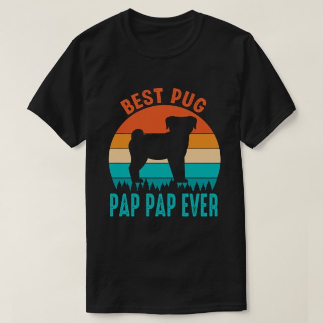 Bästa Pug PAP PAP-PAP-Vintage T Shirt (Design framsida)