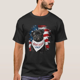 Bästa Pug Pappa någonsin Amerikanska Flagga-Far-da T Shirt