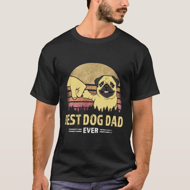 Bästa Pug Pappa Någonsin Designpresentidé för hund T Shirt (Framsida)