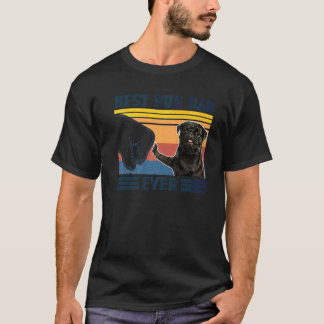 Bästa Pug Pappa Någonsin Svart Version Vintage Far T Shirt