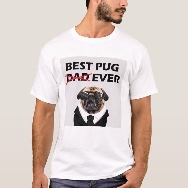 Bästa Pug Pappa någonsin T Shirt (Framsida)
