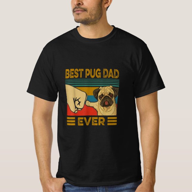 Bästa Pug Pappa någonsin T Shirt (Framsida)