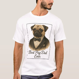 Bästa Pug Pappa någonsin T-Shirt - Lustigt Pug Äls