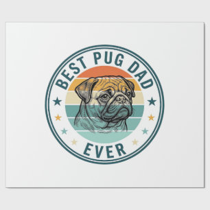 Bästa Pug Pappa Någonsin Vintage Gravyr Hund Tröja Presentpapper