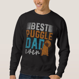 Bästa Puggle Pappa Någonsin Hund Husdjur Fars Dag Lång Ärmad Tröja