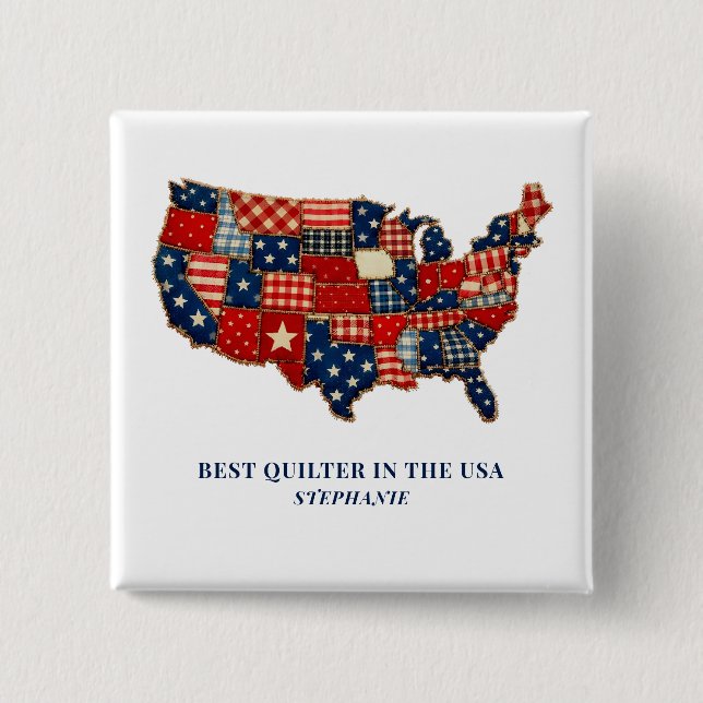 Bästa Quiltmakare i USA Personlig Patchwork Knapp (Framsida)