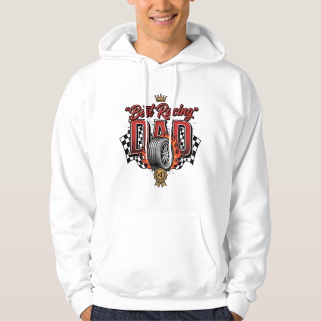 Bästa Racing Pappa Vintage Däck Fars Dag Hoodie (Framsida)