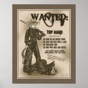 Bästa räcka Cowgirlaffischen Poster